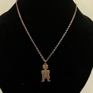 VINTAGE Fred Harvey Era Copper Kachina Native Yei Dancer Necklace
